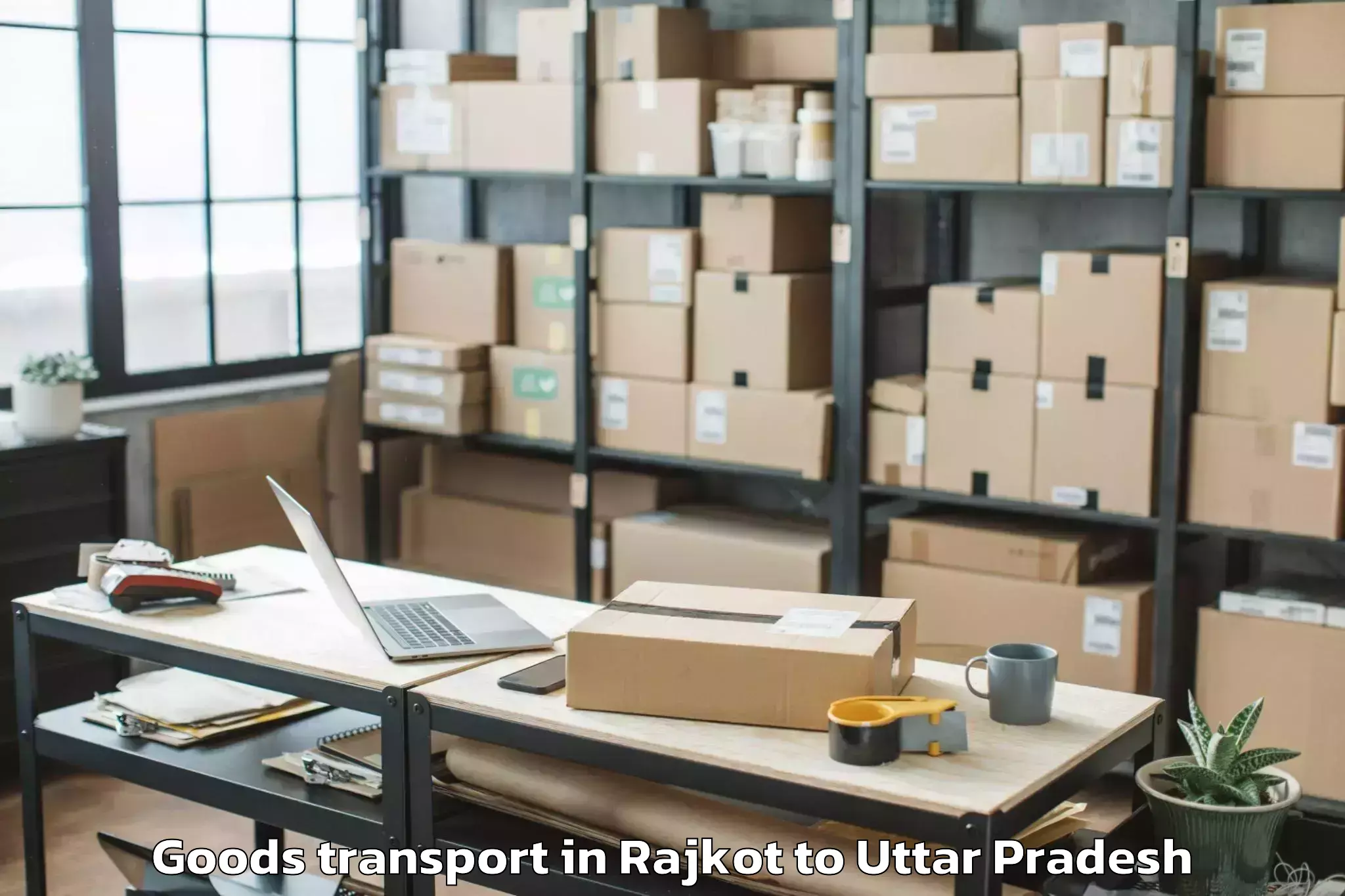 Efficient Rajkot to Bakewar Goods Transport